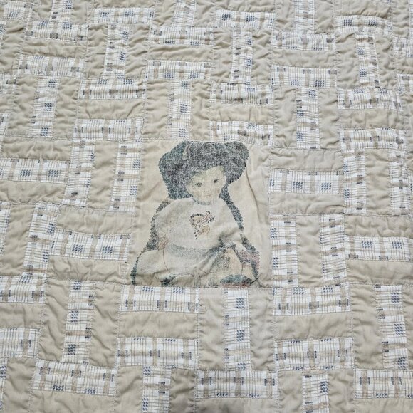 Vintage Handmade Children Quilt Western Cowboy Reward Desperado Wanted Blanket - Picture 8 of 11